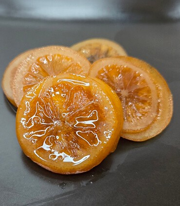 Orange confite en tranche